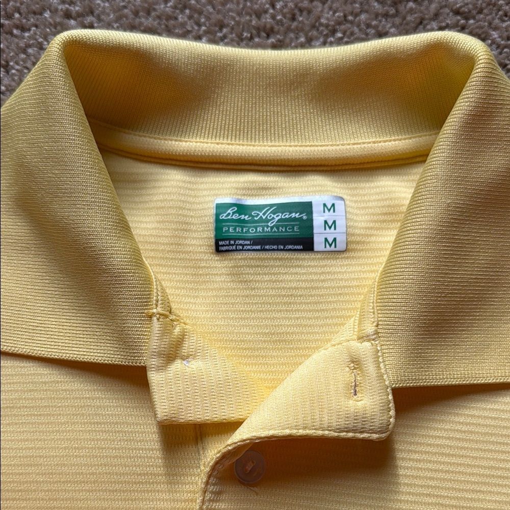 Ben Hogan Yellow Polo Shirt Casual Sporty Design - Picture 2 of 3
